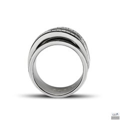 Baguette and Round Diamond White Golden Ring