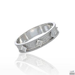 Diamond Bangle Bracelet in White Gold