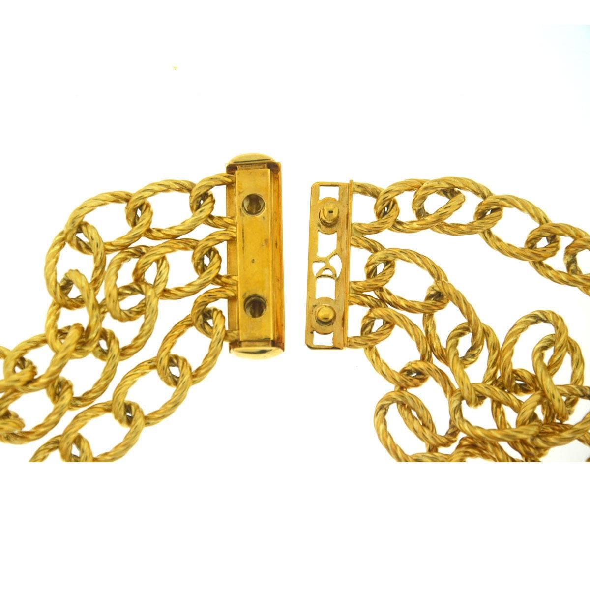 Company - David Yurman
Style - 3 Strand Twisted Oval Link Chain Necklace w/ Diamonds
Metal - 18k Gold
Length - 16