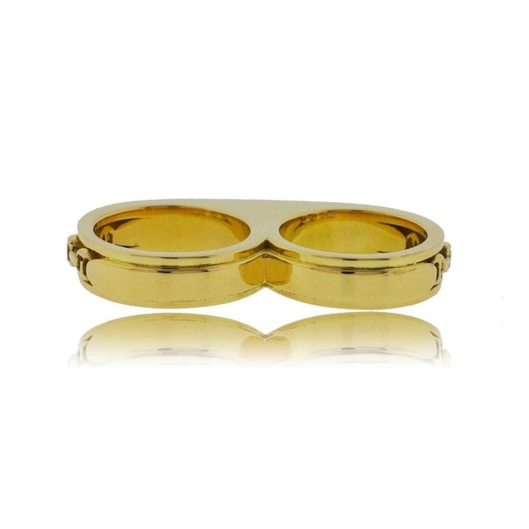 18 Karat Yellow Gold Hoorsenbuhs New York City Double Ring For Sale at