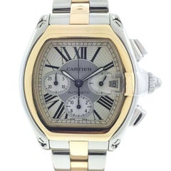 Cartier Yellow Gold Stainless Steel Roadster Chronograph Automatic Wristwatch