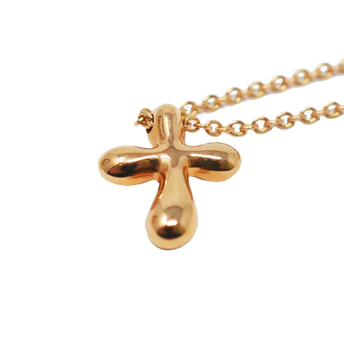 elsa peretti cross pendant gold