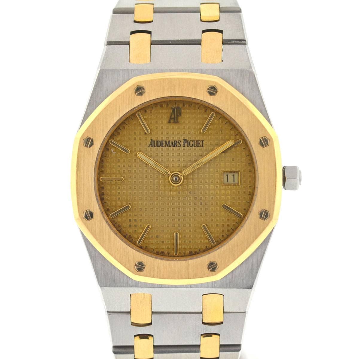 Audemars Piguet Yellow Gold Stainless Steel Royal Oak Quartz Wristwatch