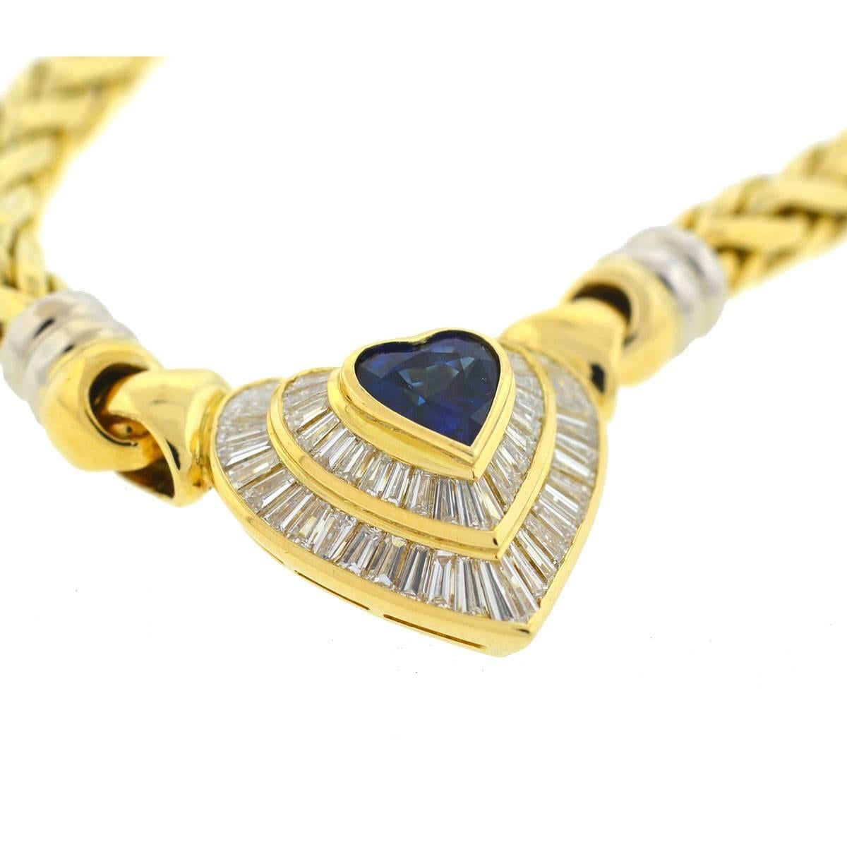 baguette sapphire necklace