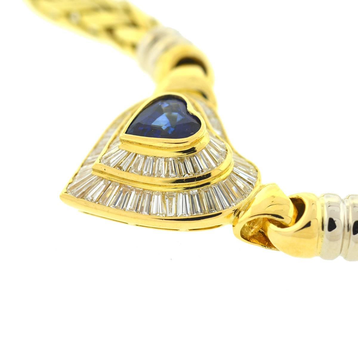 sapphire baguette necklace