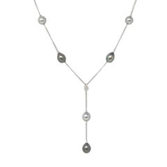 Damiani Ninfea - Collier pour femme avec pendentif en perle de Tahiti blanche 18 carats et diamants