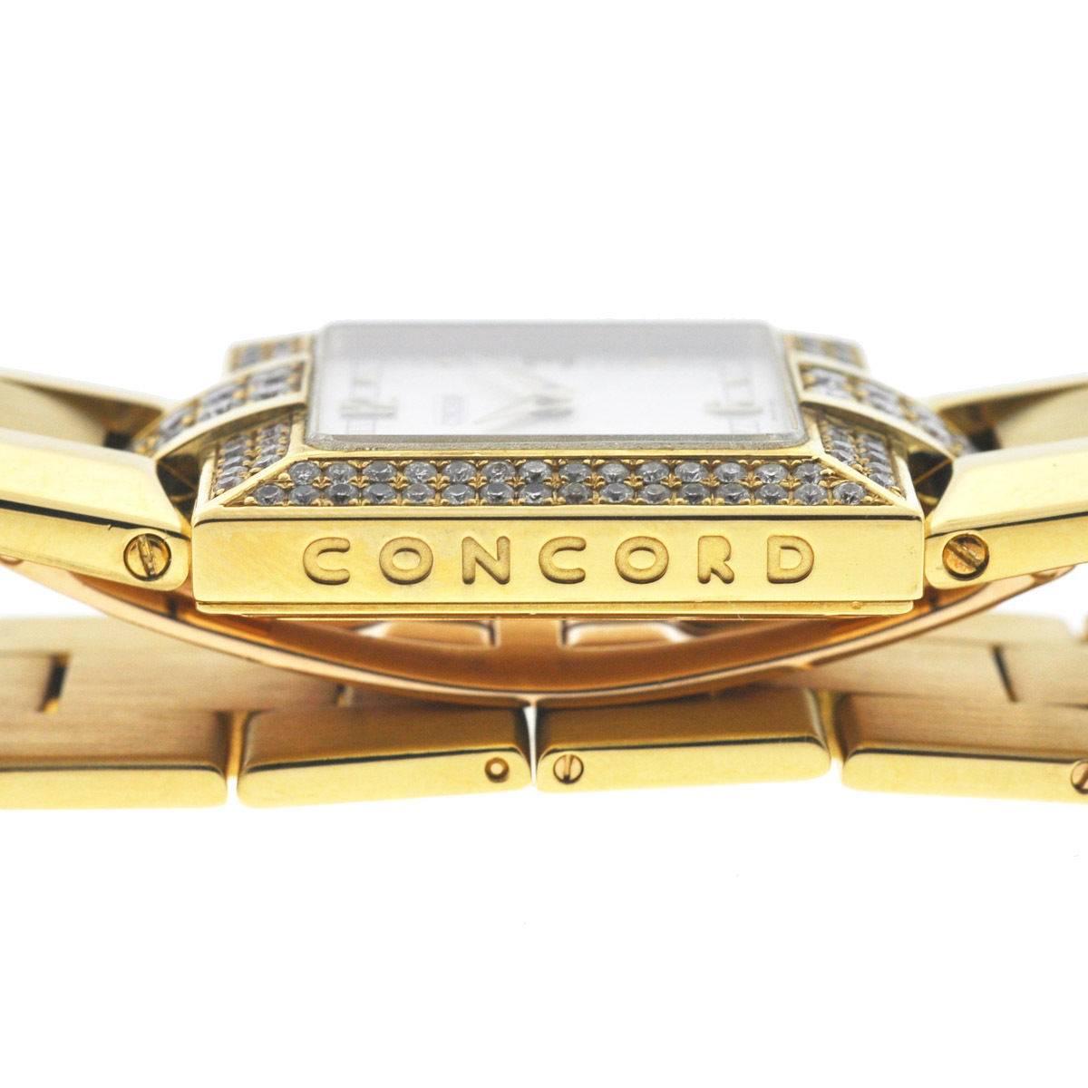 Concord Ladies Yellow Gold Diamond La Scala Quartz Wristwatch 2