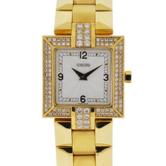 Retro Concord Ladies Yellow Gold Diamond La Scala Quartz Wristwatch