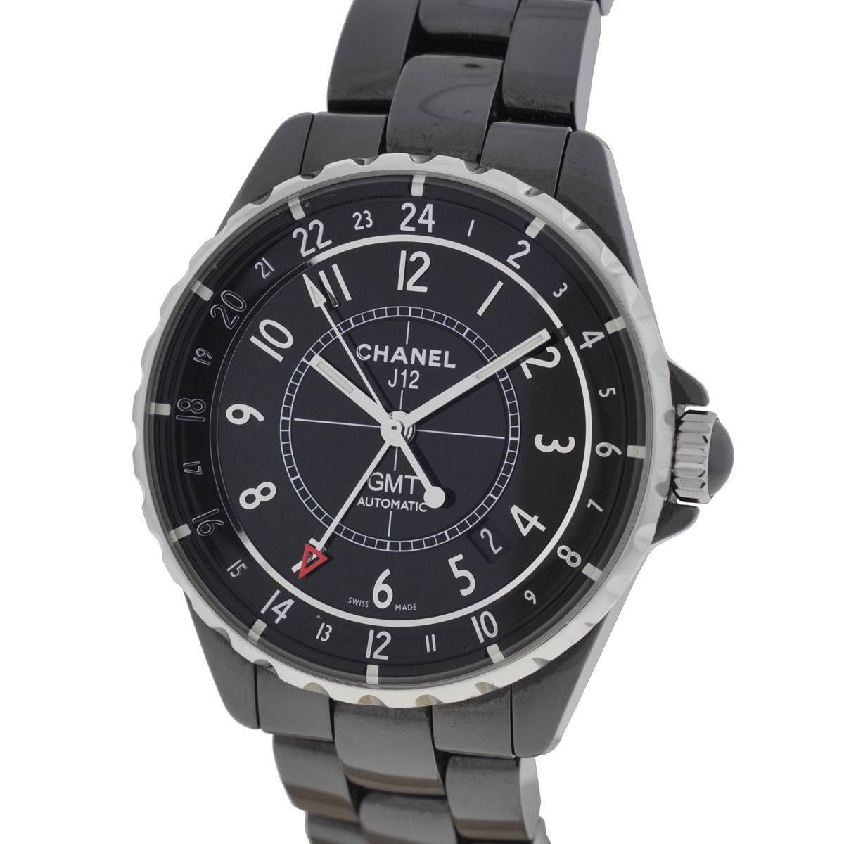 Chanel Black Ceramic J12 GMT Automatic Wristwatch
