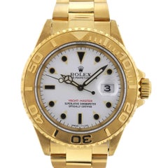 Rolex Yellow Gold Yachtmaster White Dial Mechanical Automatic Wristwatch