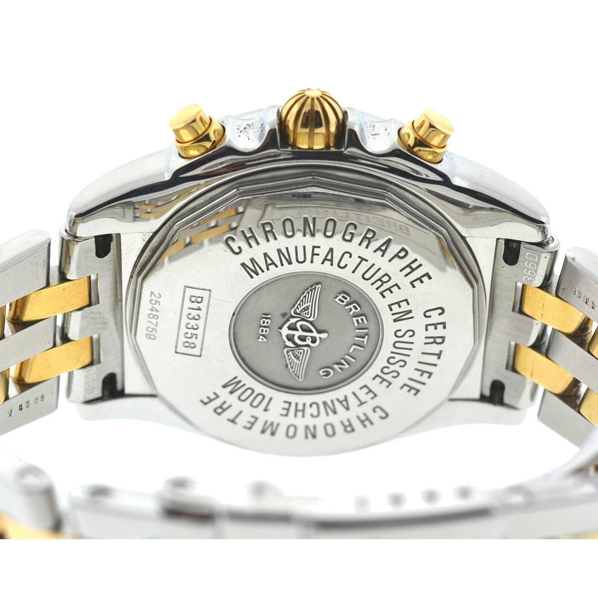 Women's or Men's Breitling B13358 Chronograph Cockpit Two-Tone Mop Dial Diamond Bezel Watch