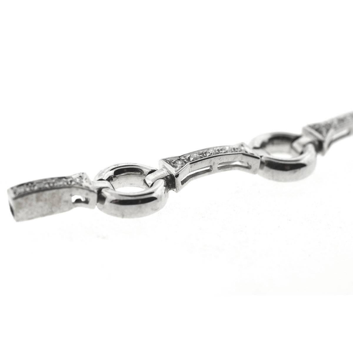 Aaron Basha 18 Karat White Gold Diamond Bracelet In Excellent Condition In Boca Raton, FL