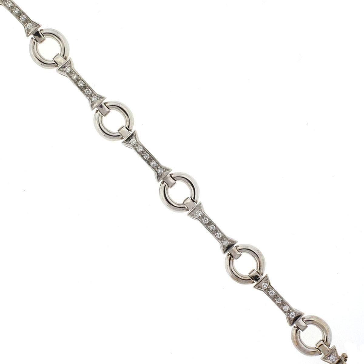 Company - Aaron Basha
Style - Diamond Bracelet
Metal - 18k White Gold
Stones - Diamonds approx. 0.40cts 
Weight - 17.72 Grams
Length - 7.5