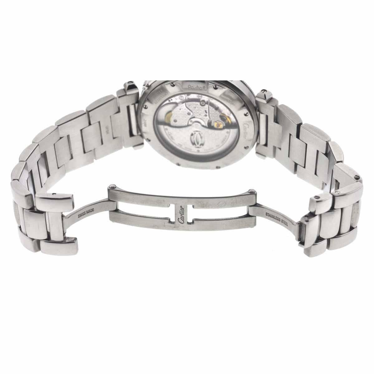 Cartier 2388 Pasha GMT Stainless Steel Automatic Power Reserve Watch In Excellent Condition In Boca Raton, FL