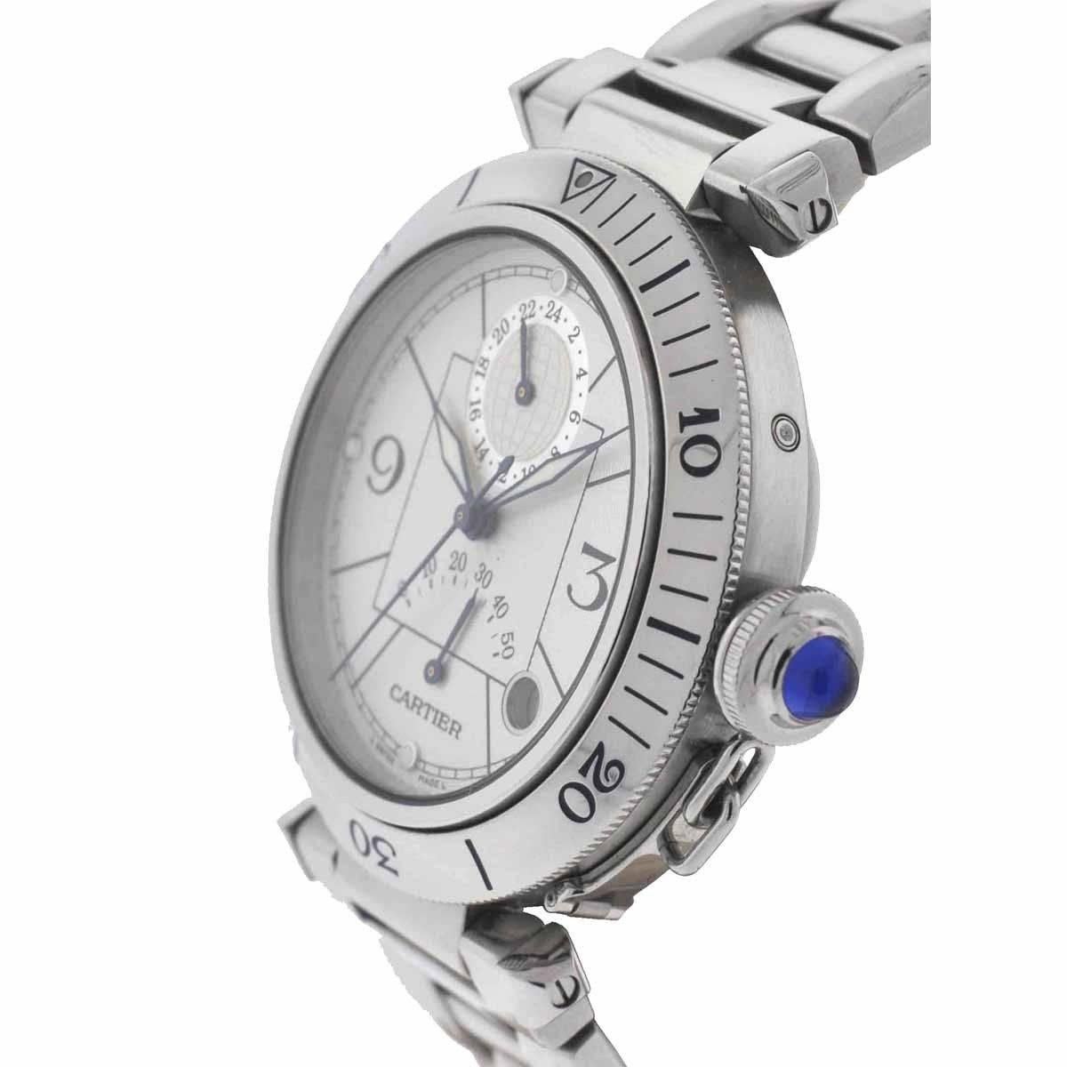 Company - Cartier
Model - Pasha 2388
Case Metal - Stainless Steel
Case Size - 38mm
Dial - White
Bezel - Stainless Steel
Bracelet - Stainless Steel
4291-1TMEE