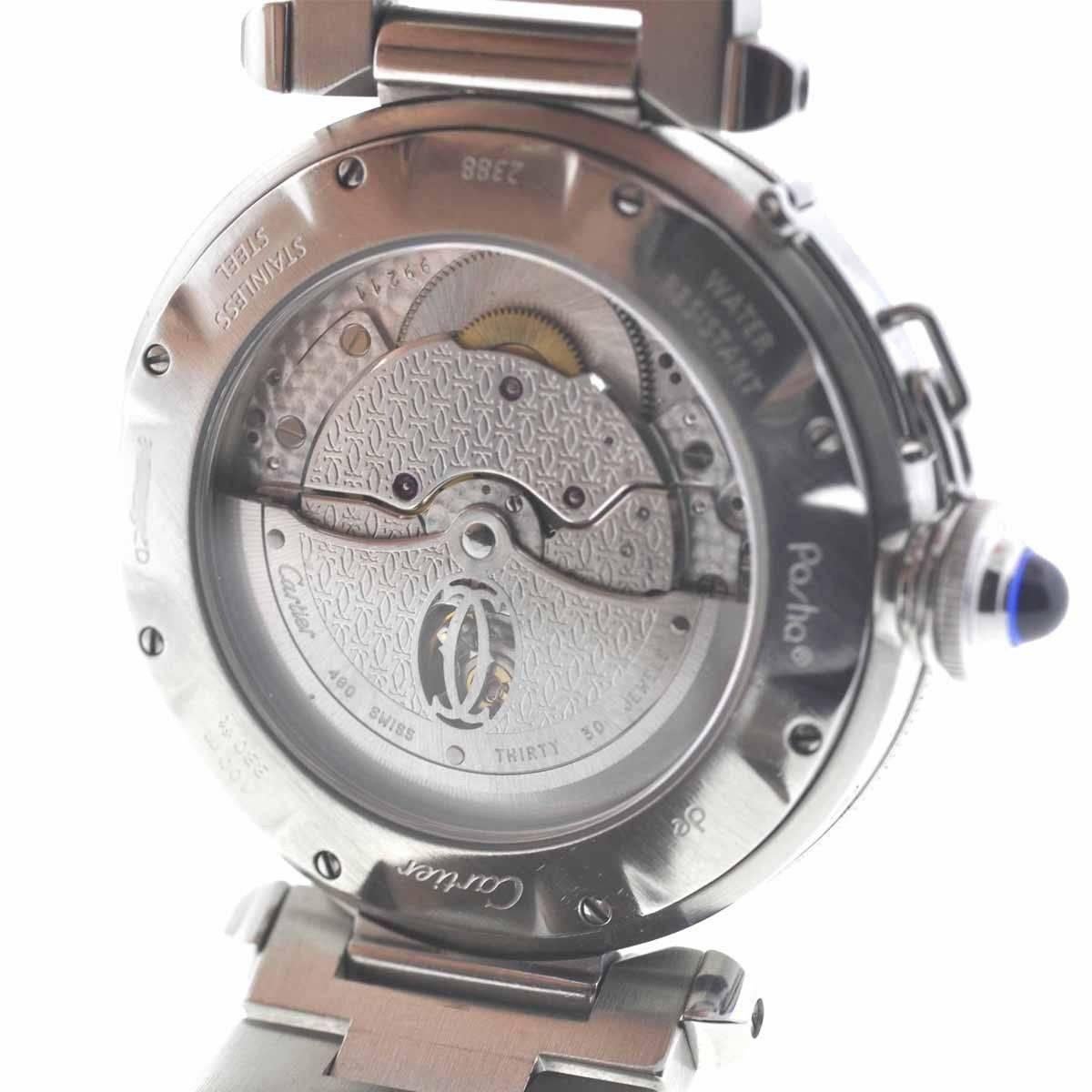 Women's or Men's Cartier 2388 Pasha GMT Stainless Steel Automatic Power Reserve Watch