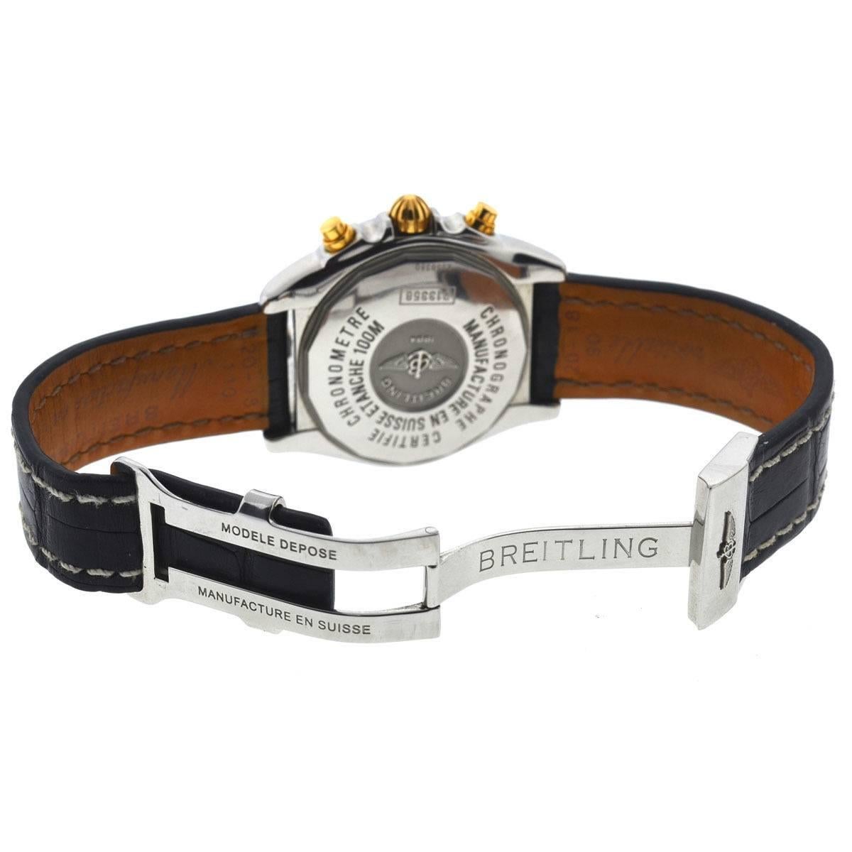 Breitling B13358 Chronograph Cockpit Automatic Leather Strap Watch In Excellent Condition In Boca Raton, FL