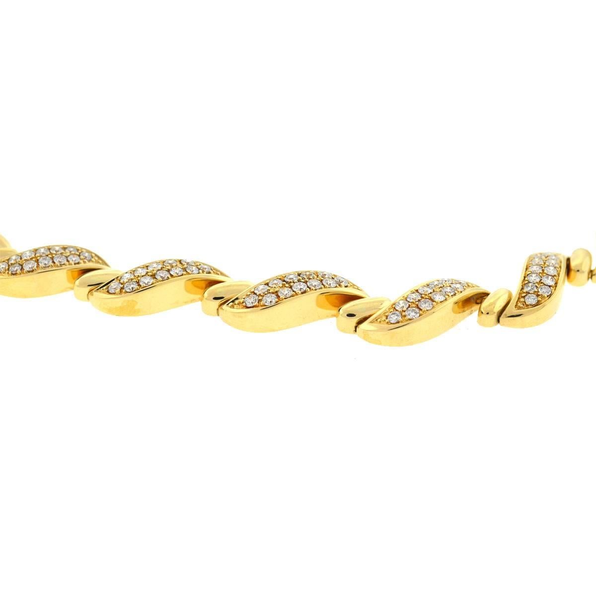 Women's 14 Karat Yellow Gold Diamond Ladies Necklace 3.0 Carat