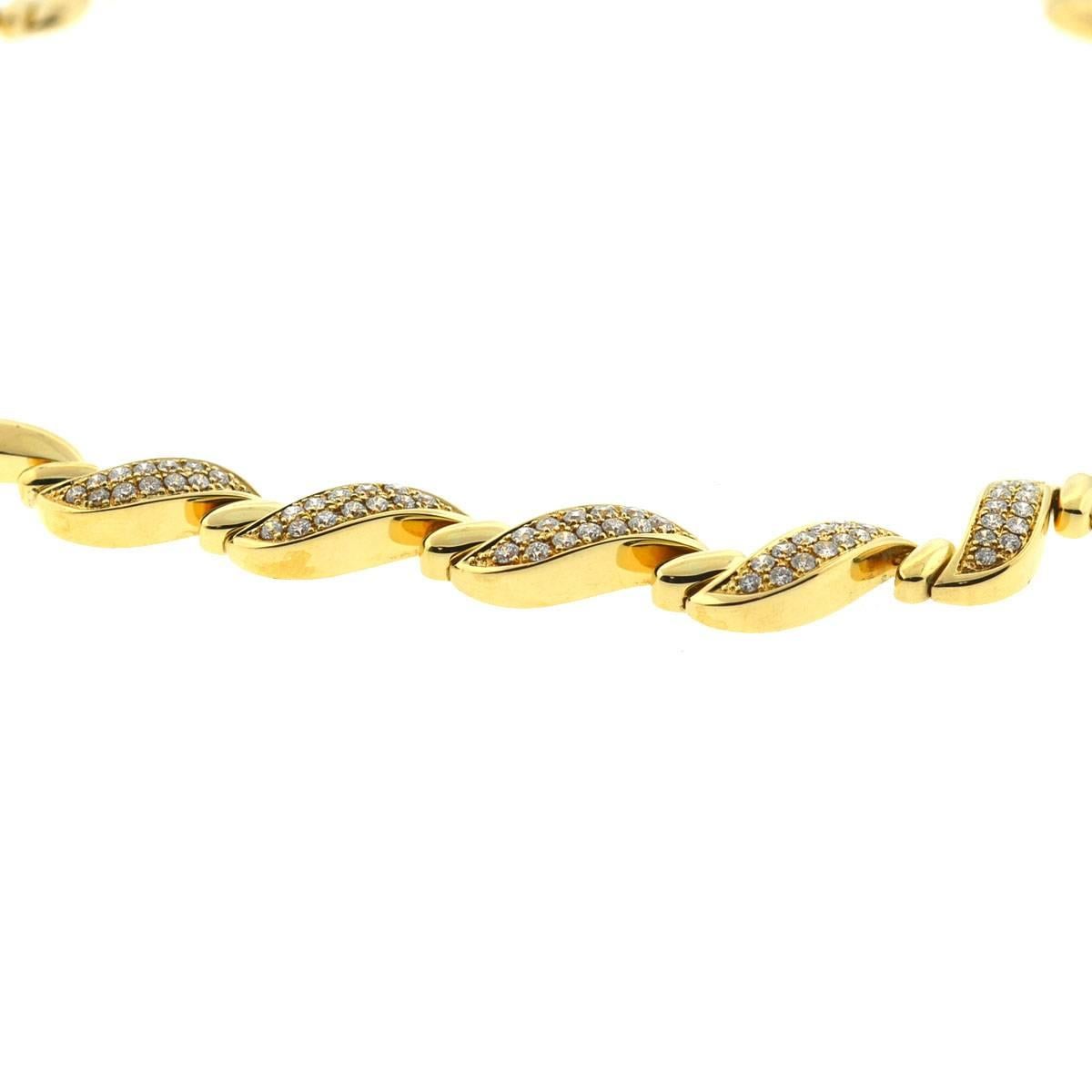 14 Karat Yellow Gold Diamond Ladies Necklace 3.0 Carat 1
