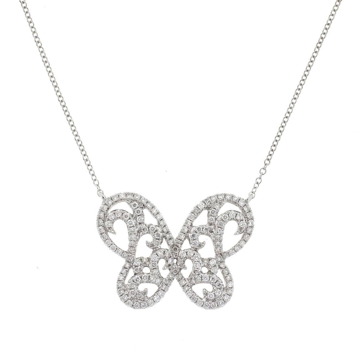 Style - Butterfly Necklace
Metal - 18k White Gold
Weight - 7.2 Grams
Chain Length - 17