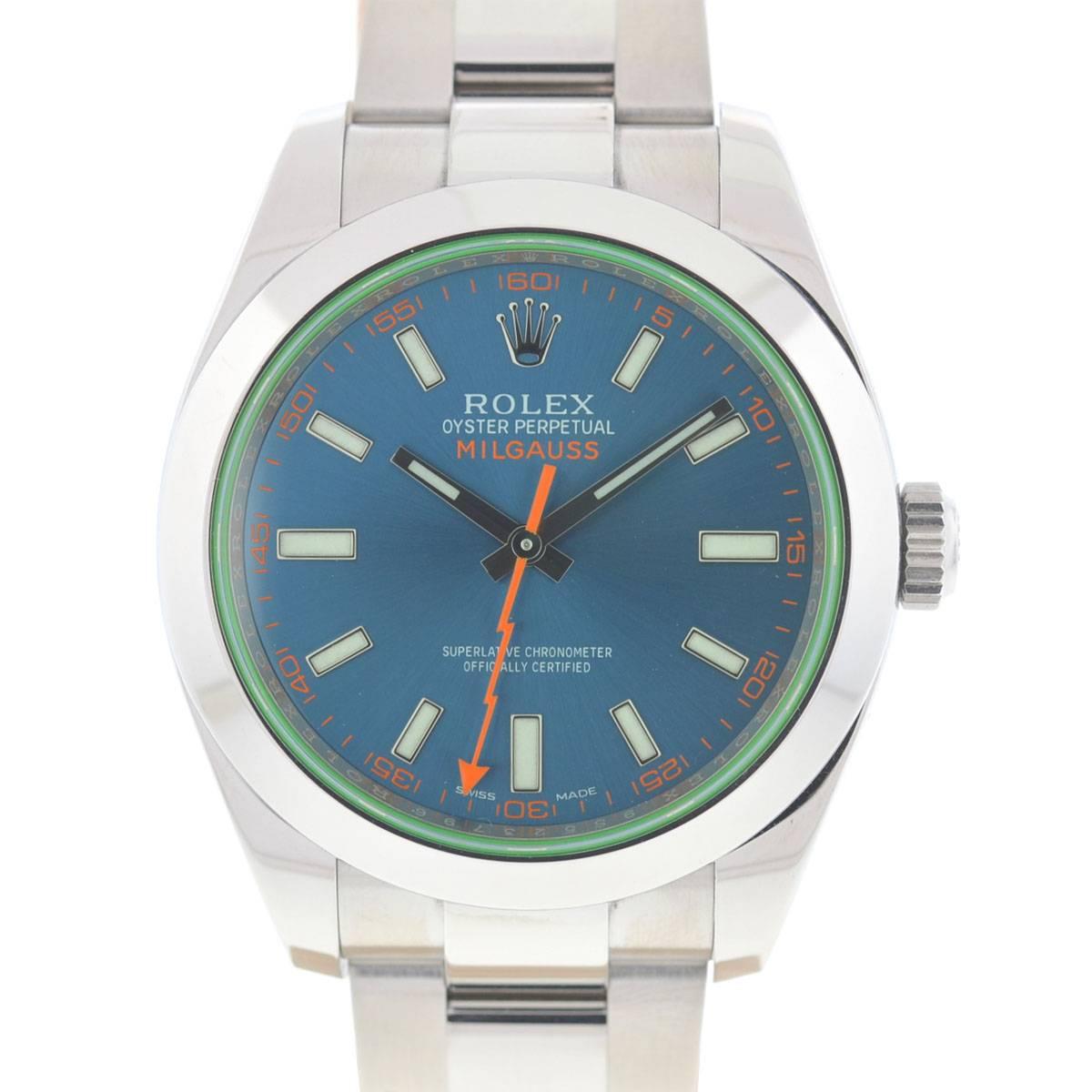 Rolex 116400 Milgauss Blue Stainless Steel Automatic Watch
