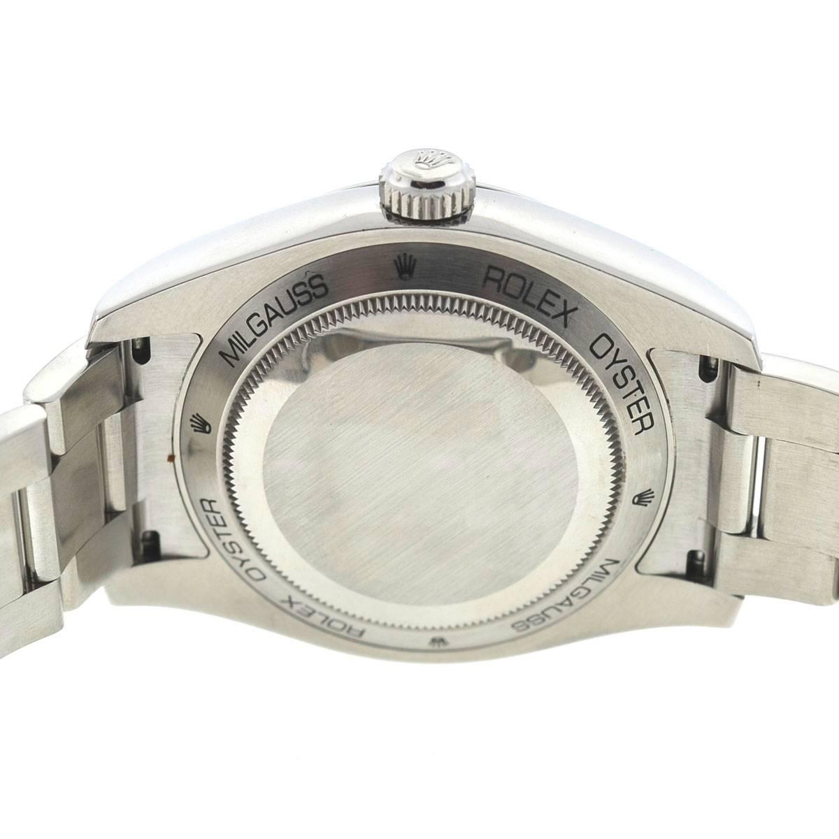 Rolex 116400 Milgauss Blue Stainless Steel Automatic Watch 5