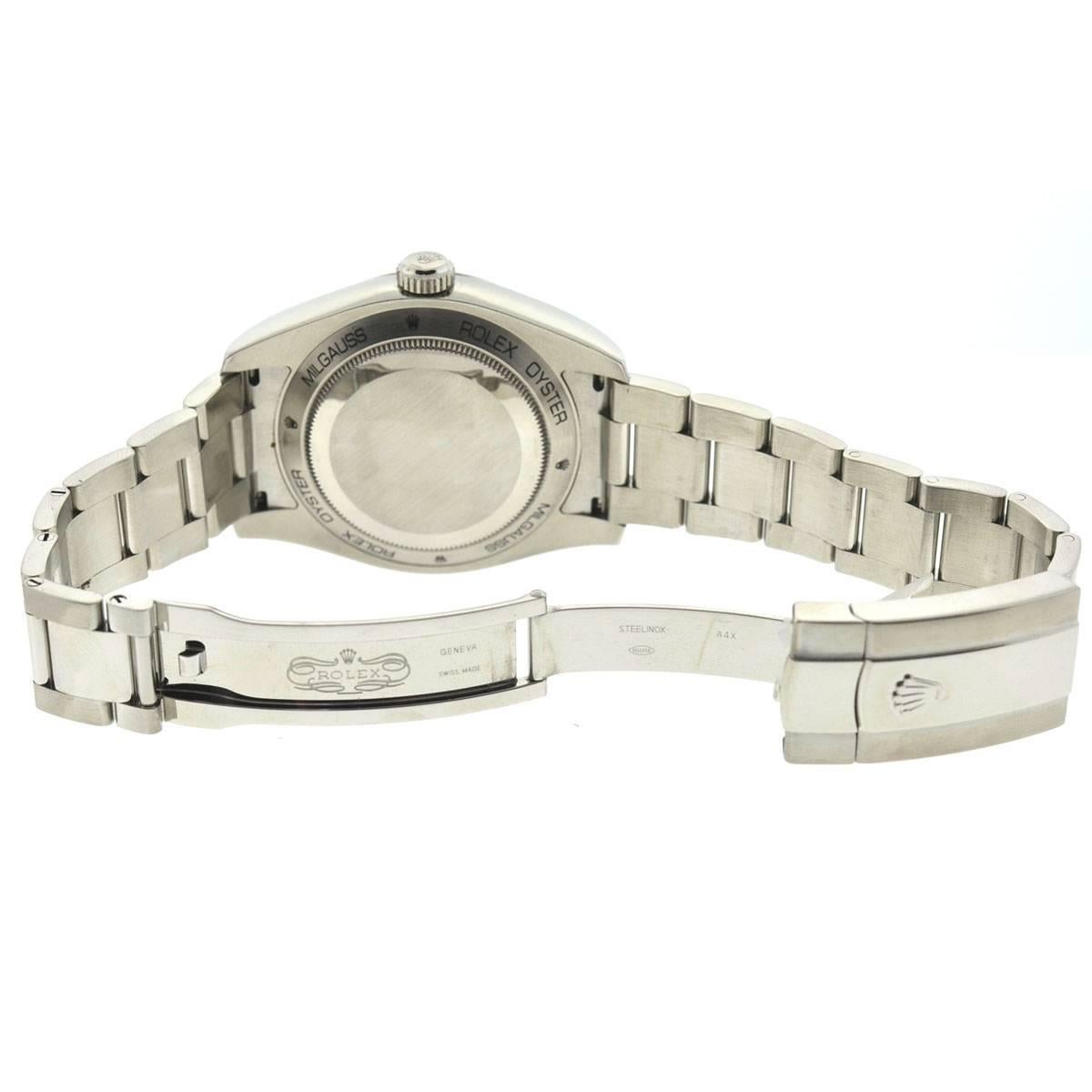 Rolex 116400 Milgauss Blue Stainless Steel Automatic Watch 4