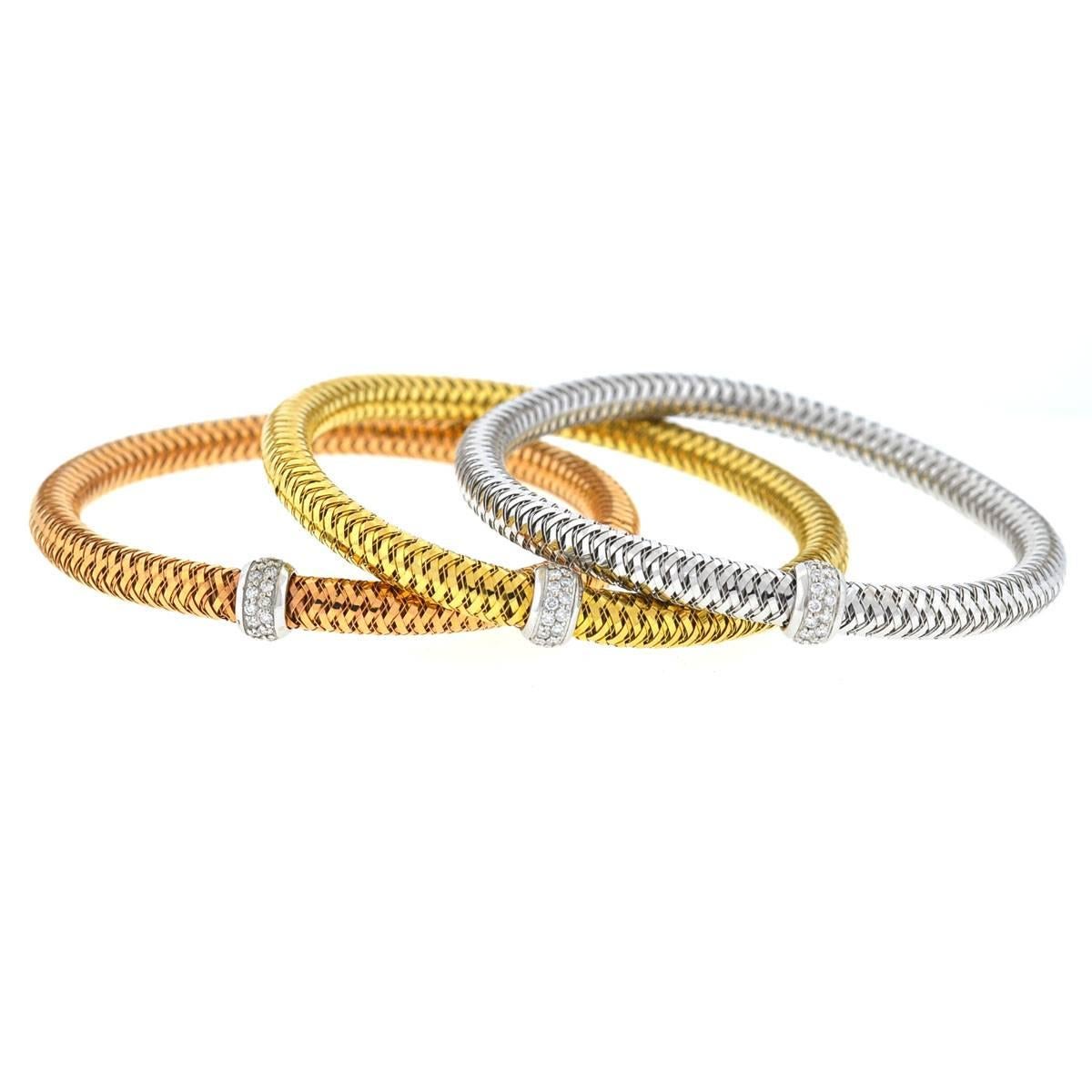 Roberto Coin 18 Karat Gold Primavera Flexible Bracelets