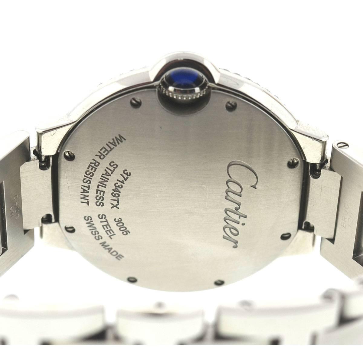 Cartier 3005 Ballon Bleu Stainless Steel Diamond Bezel Watch 1
