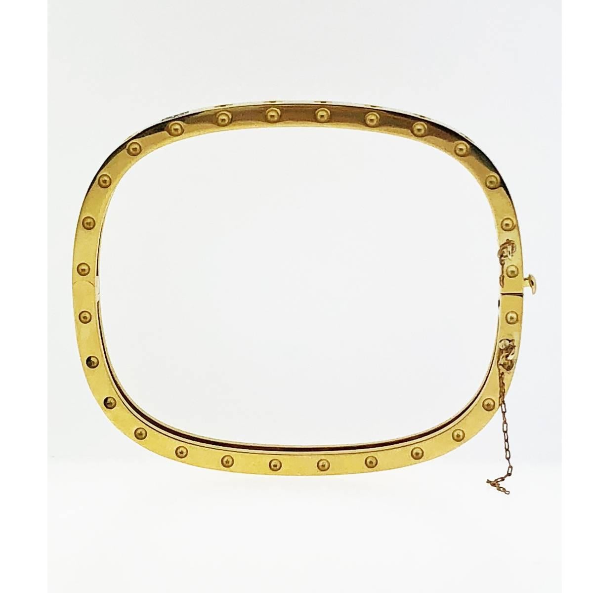 Roberto Coin Pois Moi 18 Karat Yellow Gold and Diamond Bangle Bracelet 2