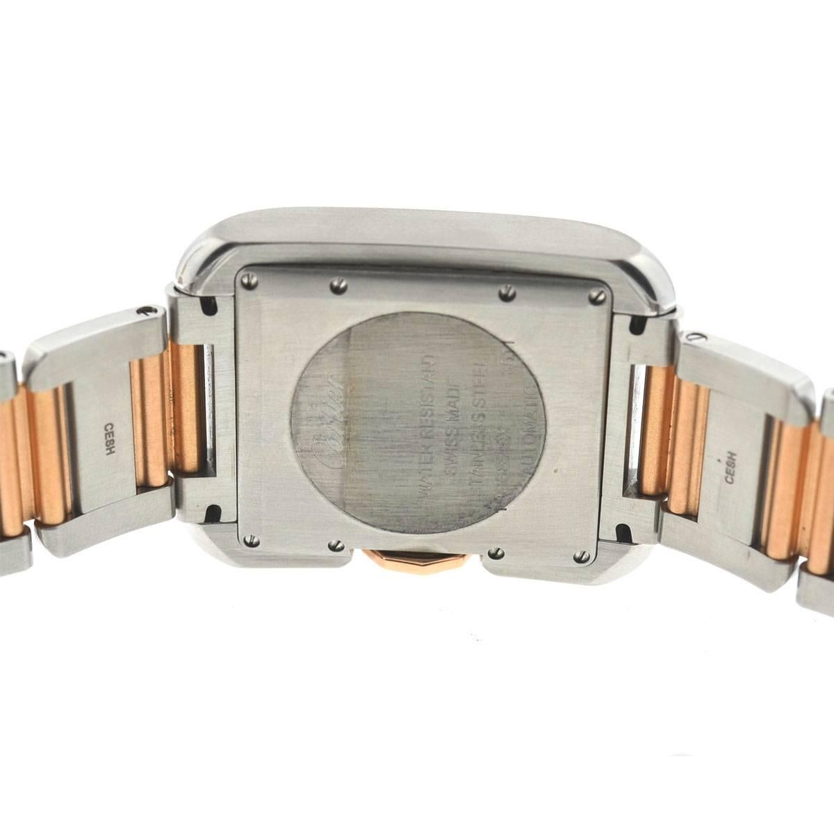 Cartier Two-Tone 3511 Anglaise Stainless Steel 18 Karat Rose Gold Watch 2