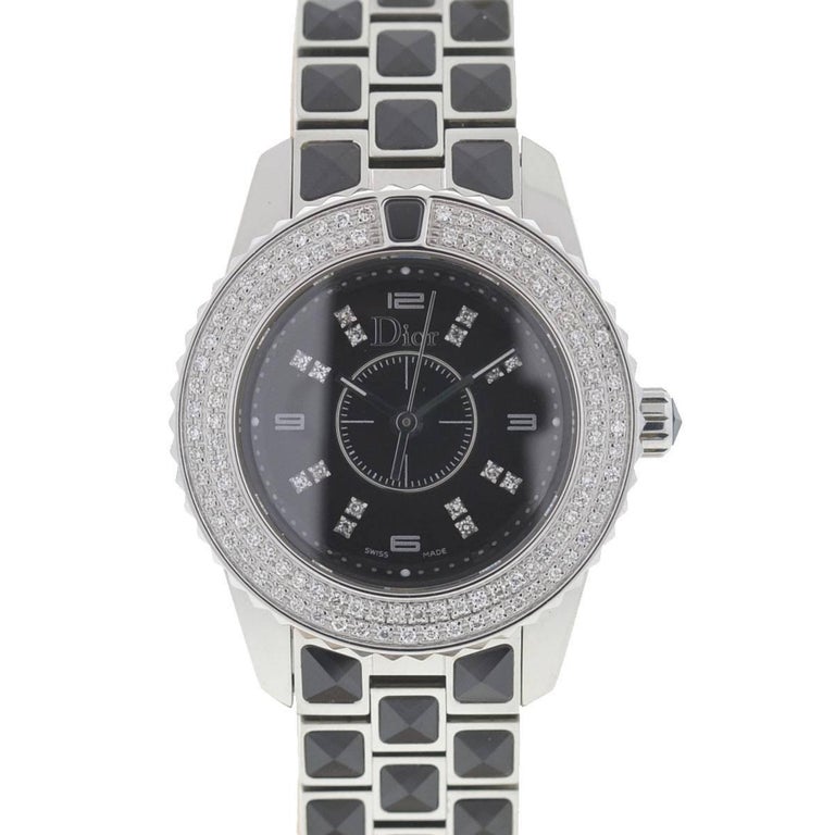 Dior crystal CD112119 Diamond bezel Index diamond Quartz Ladies Watch_850199 Christian Dior Christal CD112119 Diamond Bezel Ladies Watch  main image 2