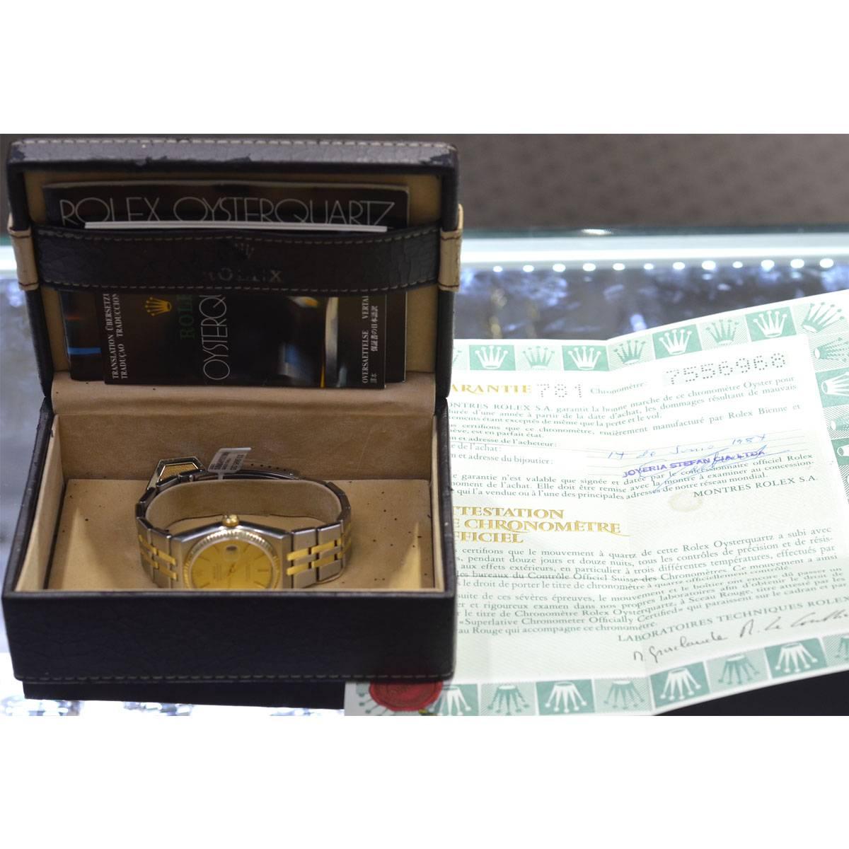 Rolex 17013 Datejust Two-Tone Champagne Dial Quartz Watch 5