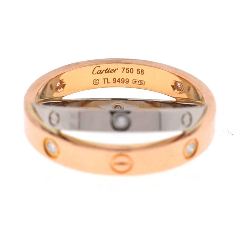 Cartier 18 Karat Two-Tone Six Diamonds Love Ring For Sale at 1stDibs |  cartier ring two tone, cartier love ring two tone, two tone cartier ring