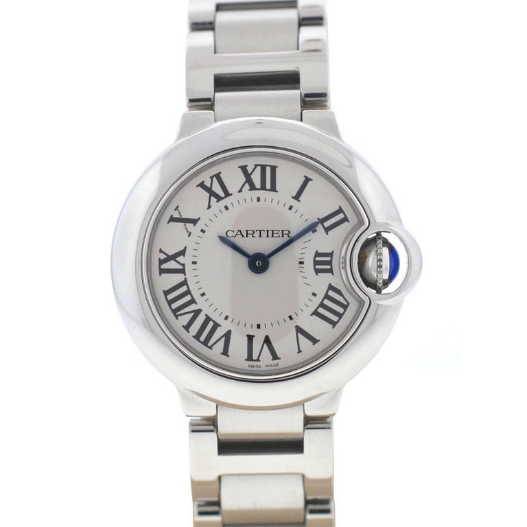 Cartier 3009 Ballon Bleu Stainless Steel Ladies Watch For Sale at
