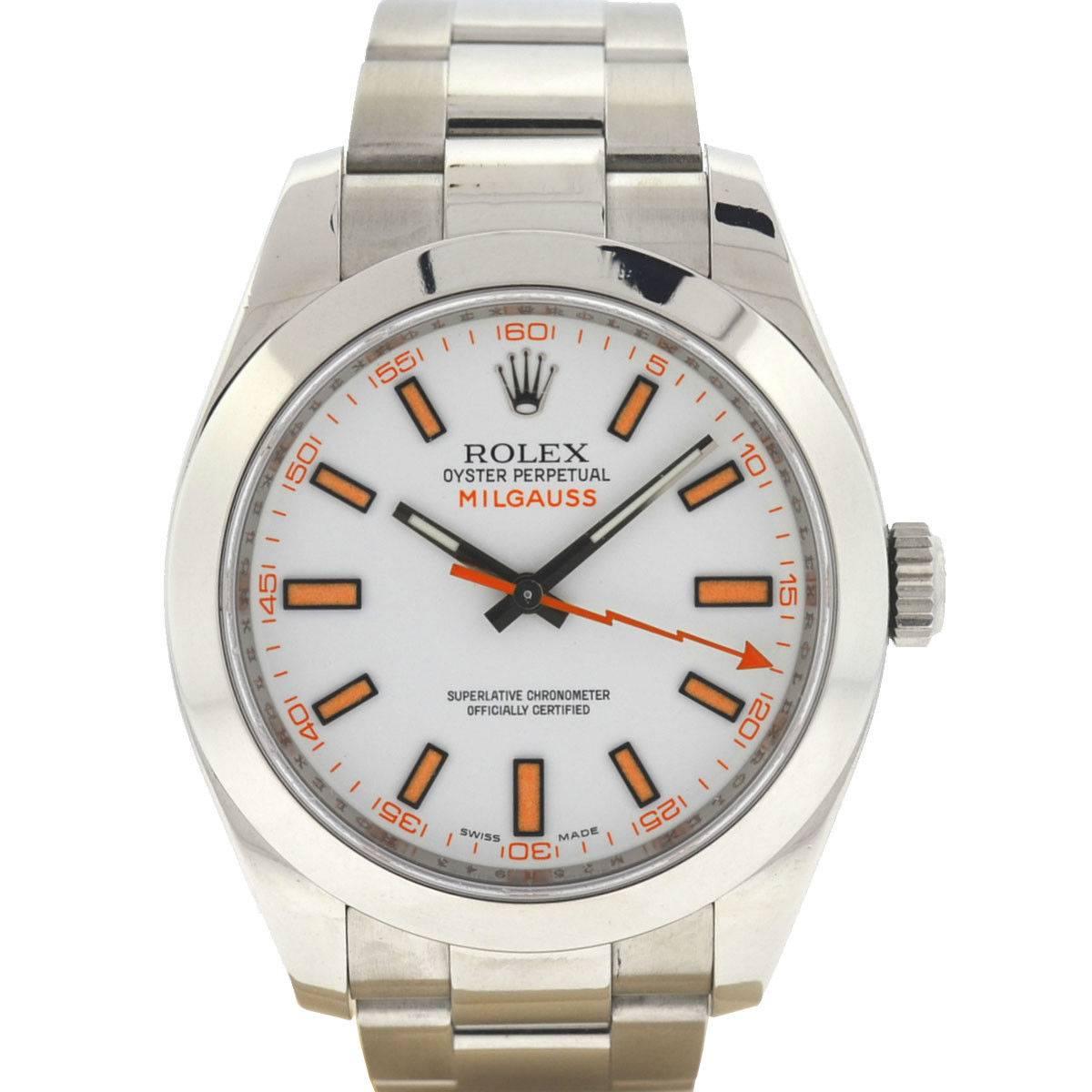 Rolex 116400 Milgauss White Dial Stainless Steel Watch