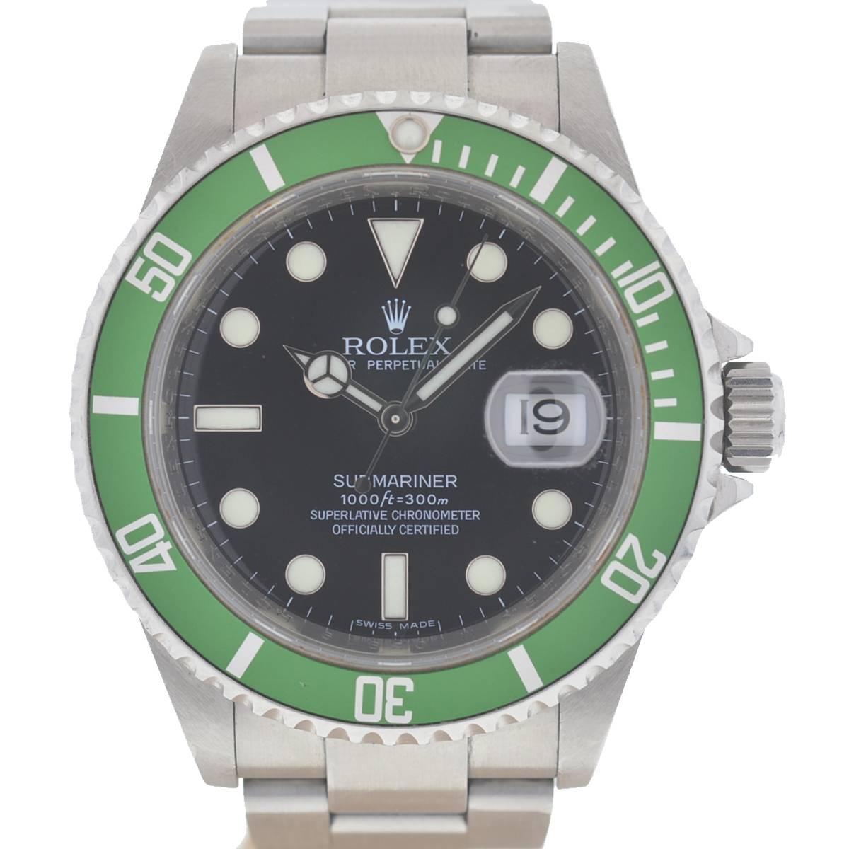 Rolex 16610V 50th Anniversary Kermit Green Bezel Submariner Watch