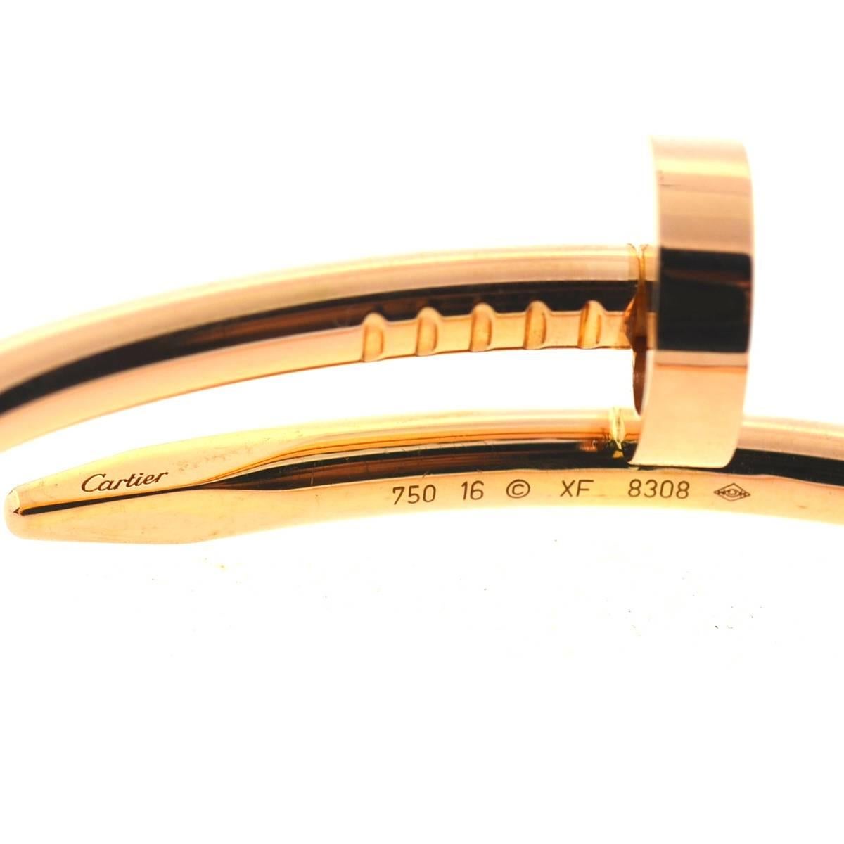 Cartier Juste Un Clou Nail Bracelet 18K Rose Gold Size 16 1