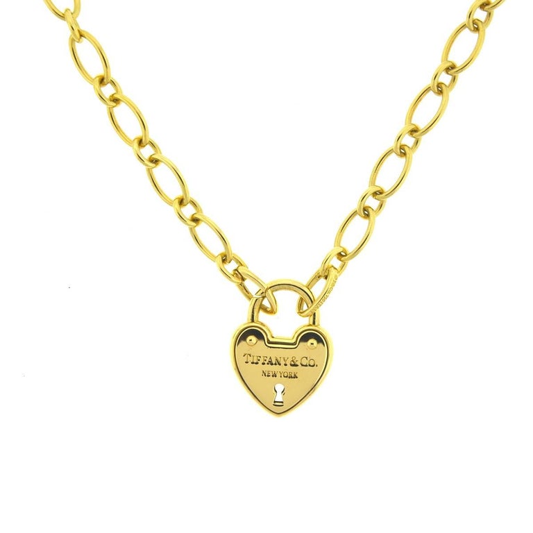 tiffany gold lock necklace