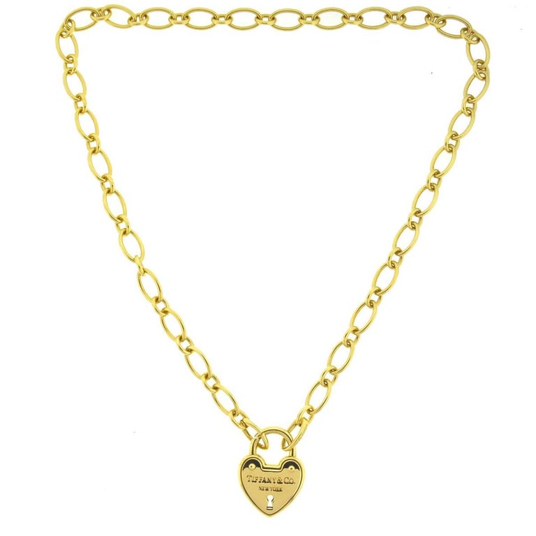 Tiffany and Co. 18 Karat Gold Heart Lock Necklace at 1stDibs | tiffany ...