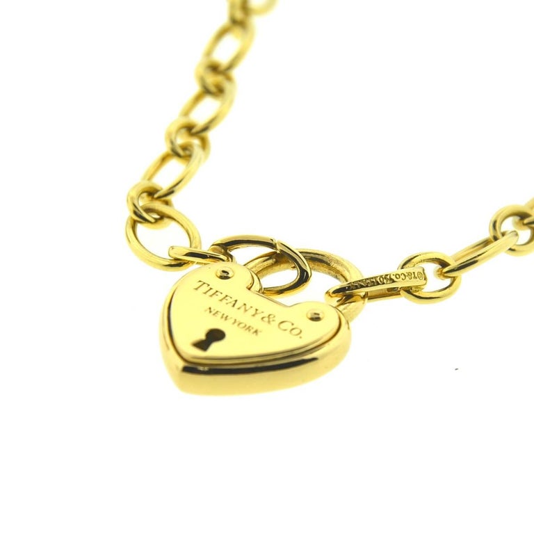 Tiffany and Co. 18 Karat Gold Heart Lock Necklace at 1stDibs tiffany