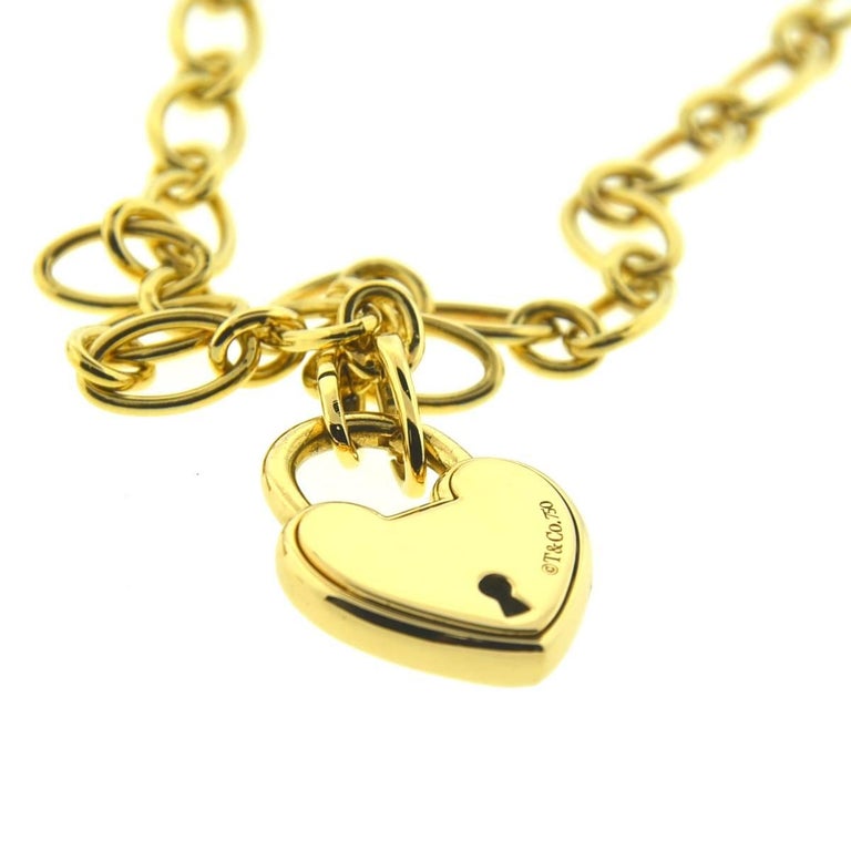 Tiffany and Co. 18 Karat Gold Heart Lock Necklace at 1stDibs tiffany
