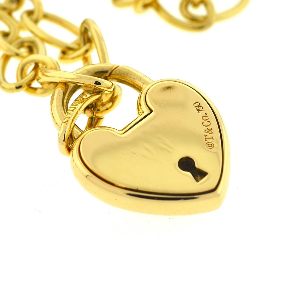 Tiffany & Co. 18 Karat Gold Heart Lock Necklace 1