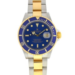 Rolex 16613 Zweifarbige Submariner-Herrenuhr mit blauem Zifferblatt