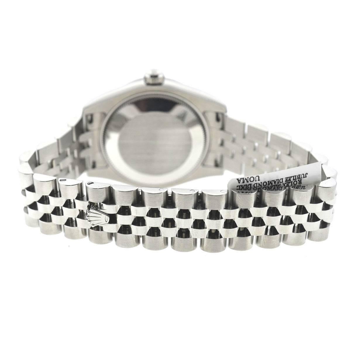 Rolex Ladies Stainless Steel Diamond Datejust Automatic Wristwatch Ref 178274 1