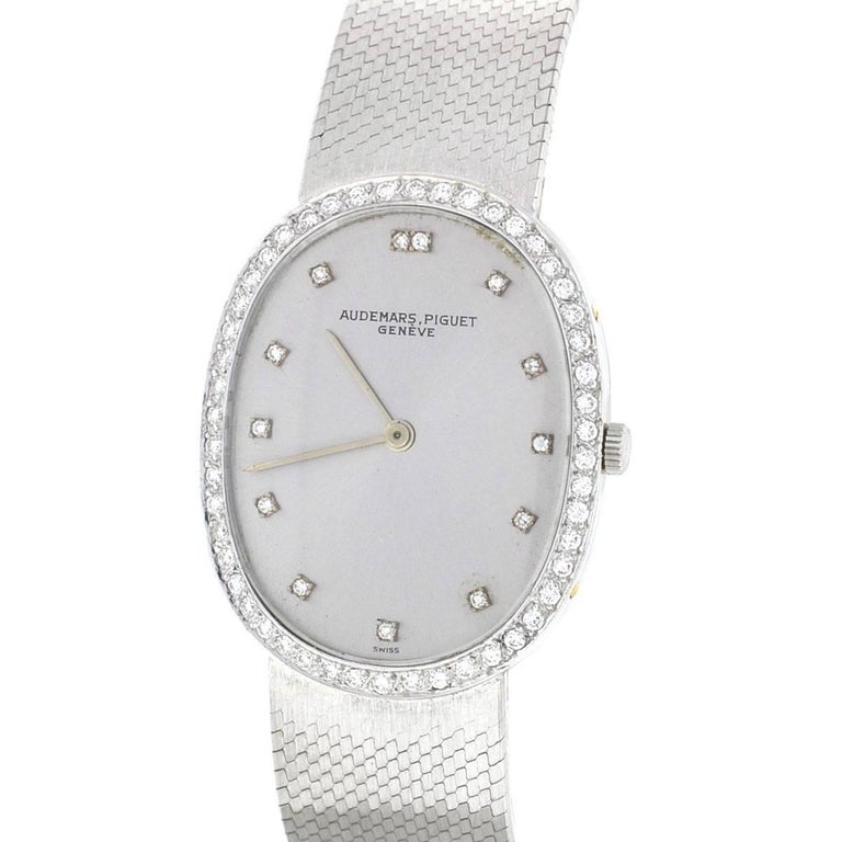 Audemars Piguet White Gold Diamond Vintage Manual Wristwatch For Sale ...
