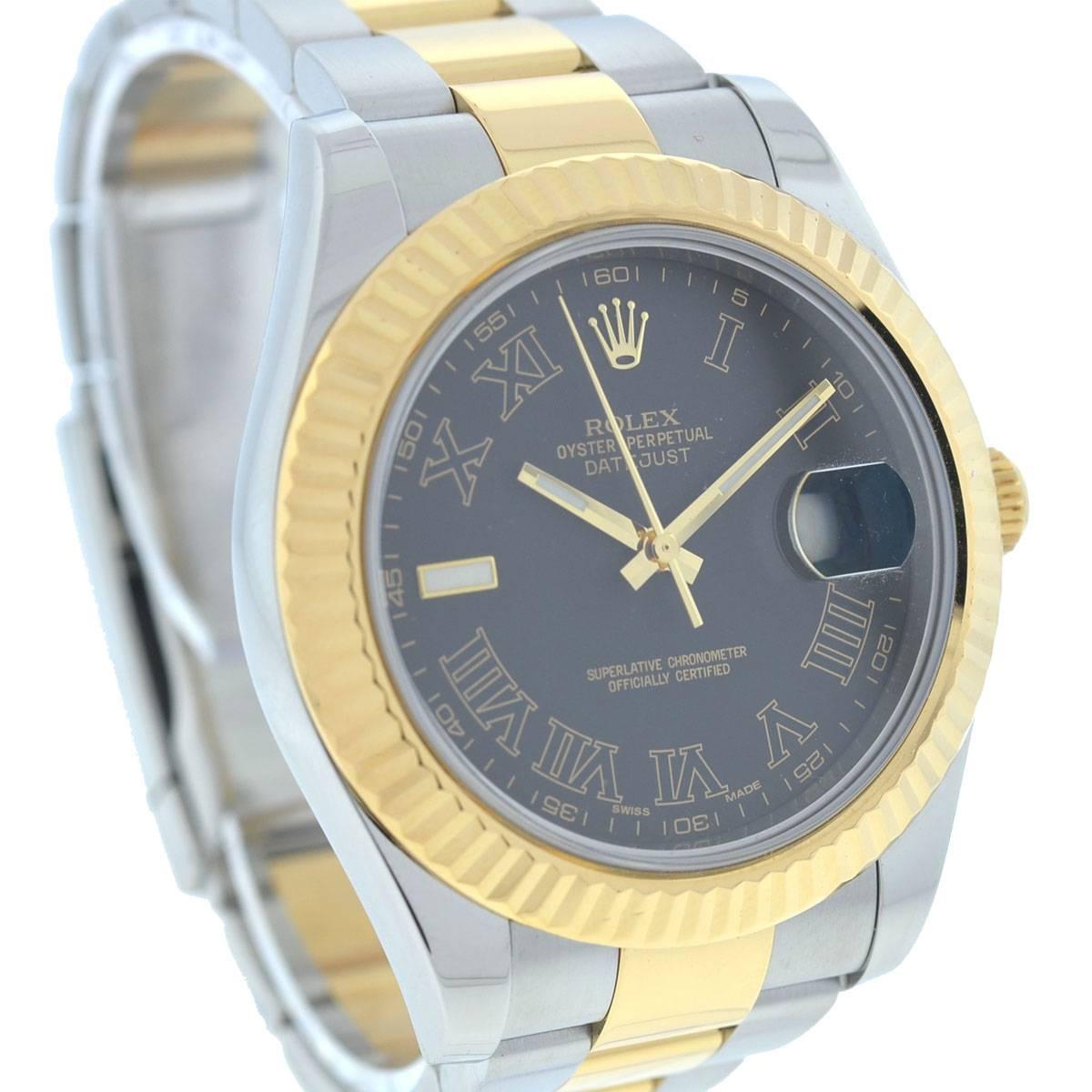 Rolex 116333 Datejust II Two-Tone Gold and Stainless Steel Automatic Watch In Excellent Condition In Boca Raton, FL