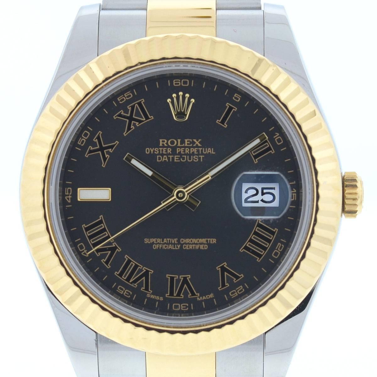 Company - Rolex
Style - Dress/Formal
Model - Datejust II
Reference Number - 116333 (Random serial)
Case Metal - Stainless Steel
Case Measurement - 41 mm 
Bracelet - Two Tone (Fits a 7 1/4