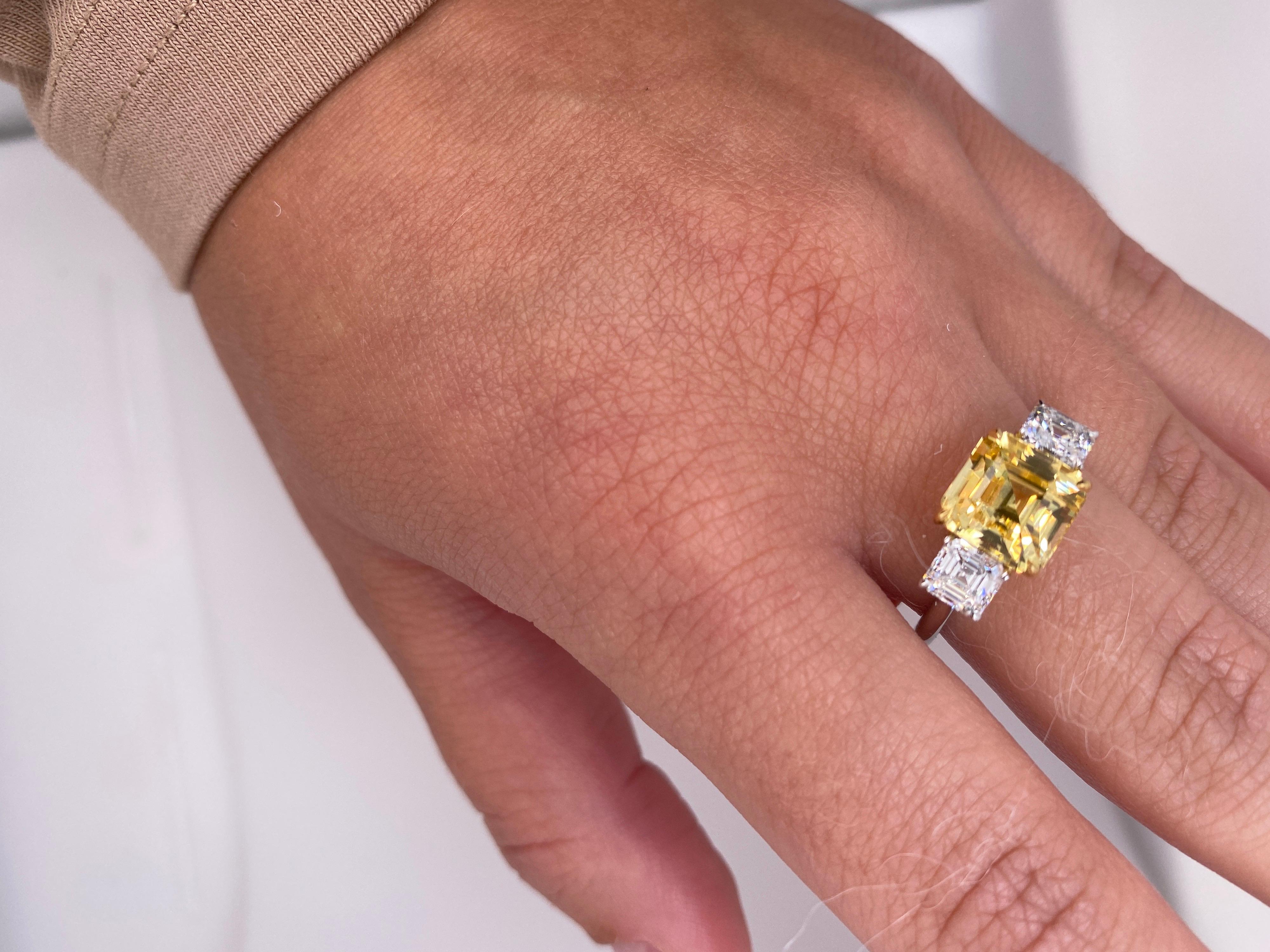 yellow sapphire square ring