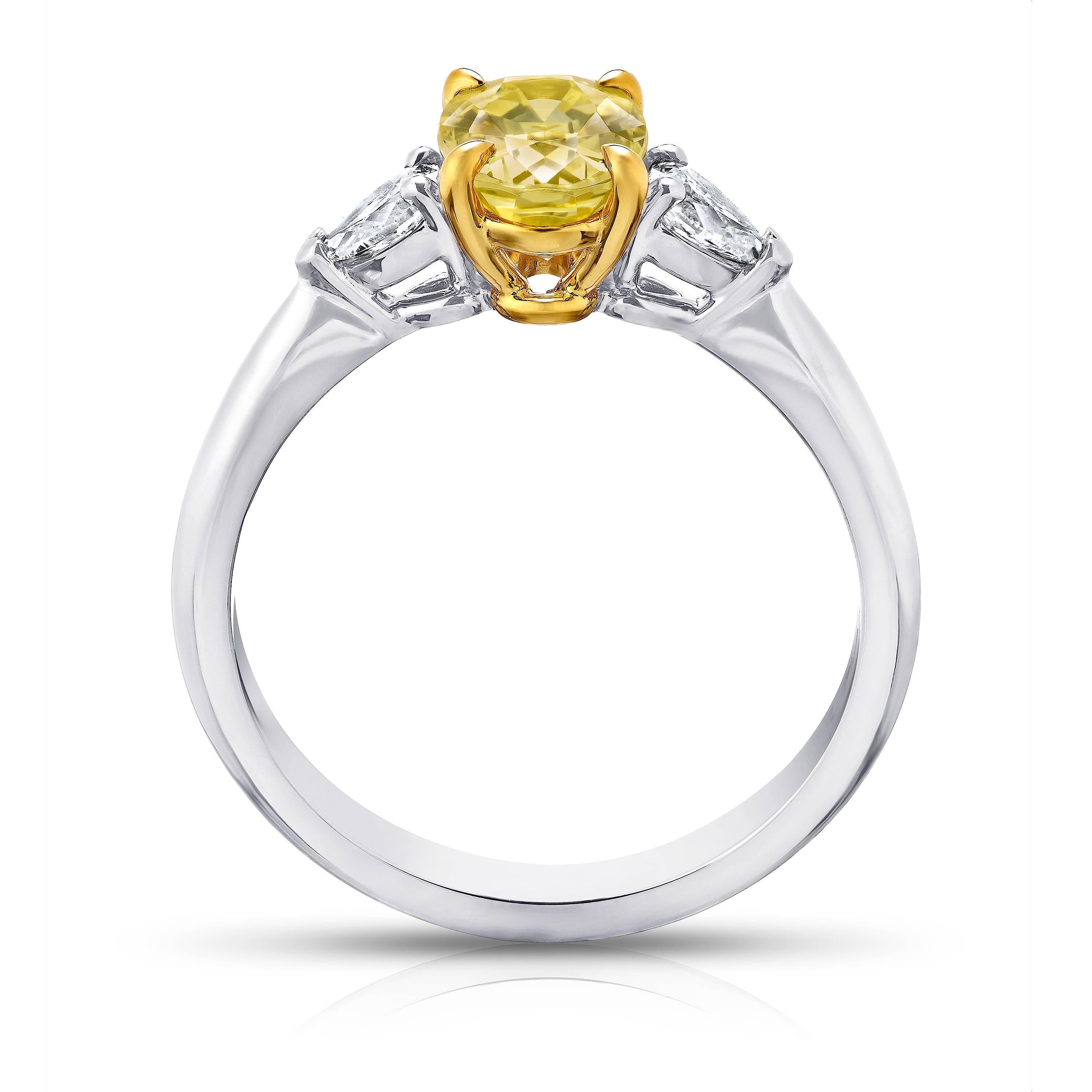 yellow sapphire diamond platinum ring